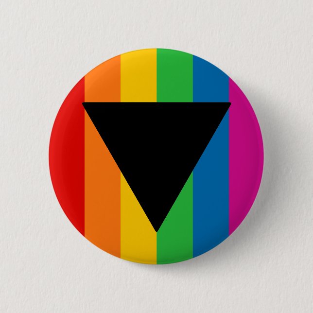 Lesbischer Pride Black Triangle Button (Vorderseite)