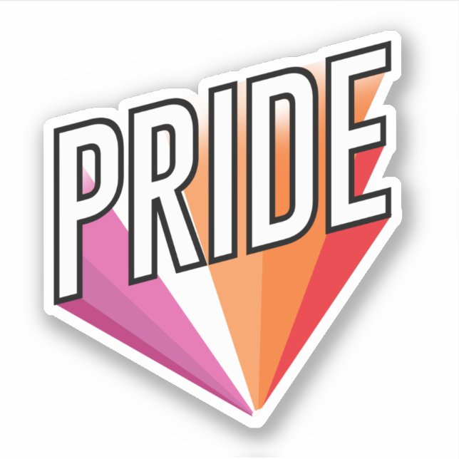 Lesbischer Pride Burst Aufkleber (Vorderseite)