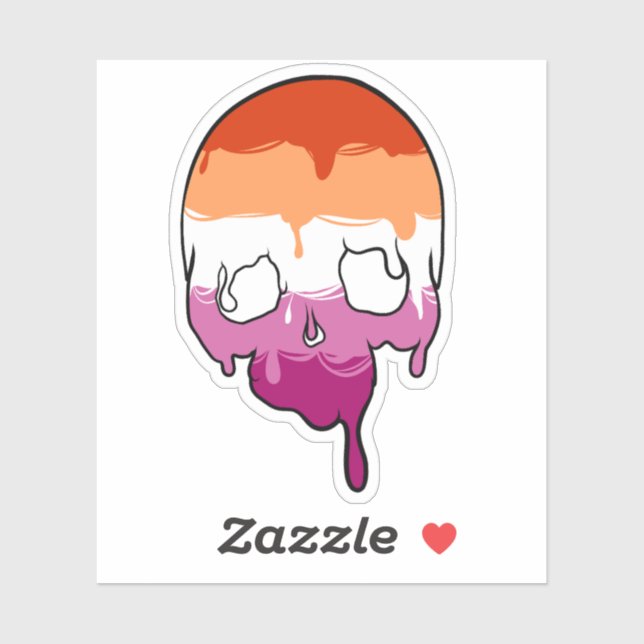 Lesbischer Pride Dripping Skull Aufkleber (Blatt)