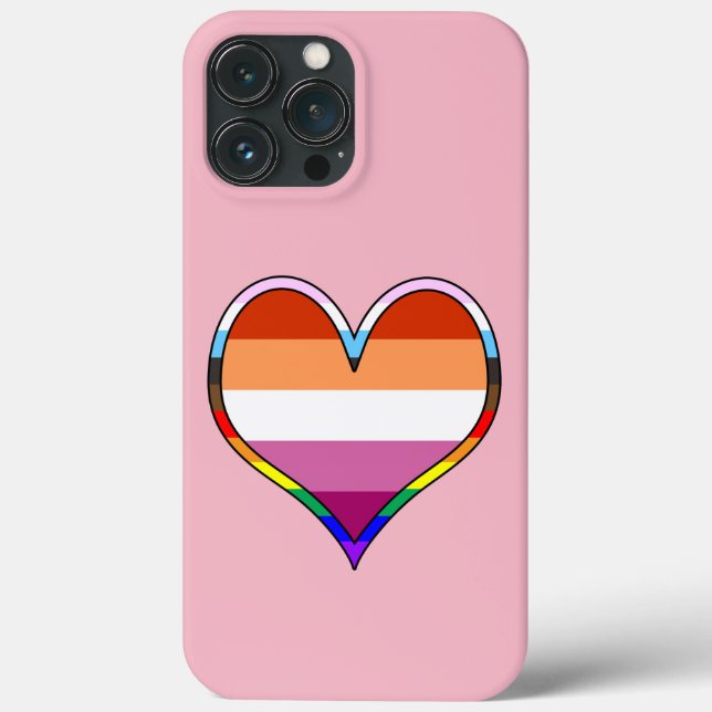 Lesbischer Pride Heart Case-Mate iPhone Case (Rückseite)