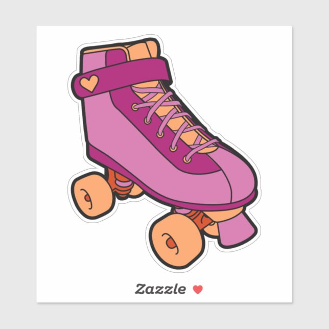 Lesbischer Pride Skaten Pink Retro Roller Skate Aufkleber (Blatt)