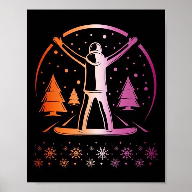 Lesbischer Pride Subtle Lgbtq Snowboarden Winter O Poster (Vorne)