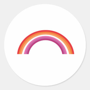 Lesbischer Regenbogen-Sonnenuntergang Runder Aufkleber