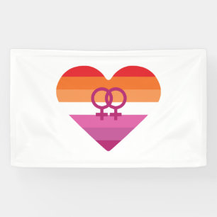 Lesbischer Sonnenuntergang WLW Herz Banner
