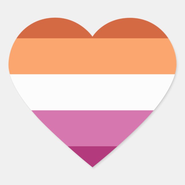Lesbischer Stolz Flag Farben Herzsticker Herz-Aufkleber (Vorderseite)