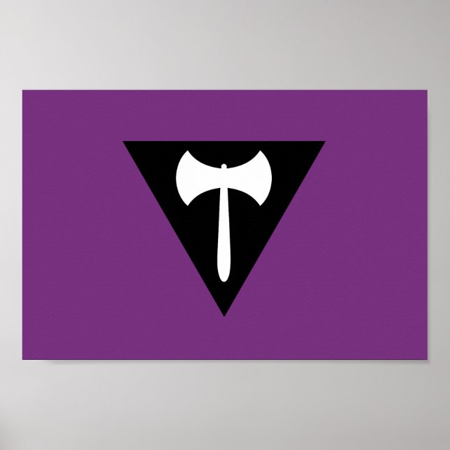 Lesbischer Stolz-Flag Lila Ax Poster (Vorne)