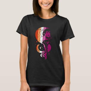 Lesbischer Stolz Himmels Katze Mond Mystisches Des T-Shirt