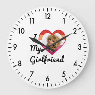 Lesbischer Stolz Individuelles Foto Ich liebe mein Große Wanduhr
