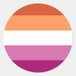 Lesbischer Stolz-Kreis-Aufkleber (Orange/Rosa) Runder Aufkleber