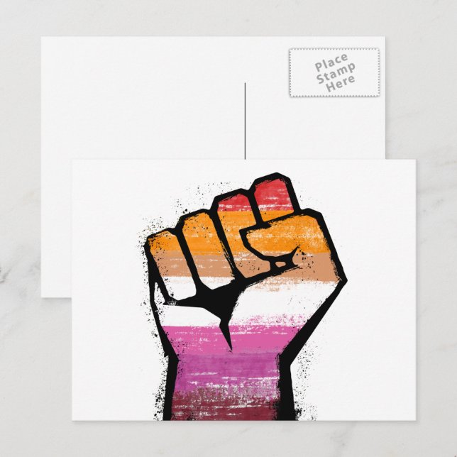 Lesbischer Stolzfaust Postkarte (Vorne/Hinten)