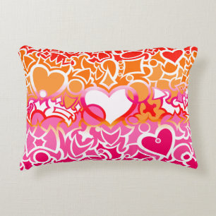 Lesbischer Sunset Pride Squiggle Dekokissen
