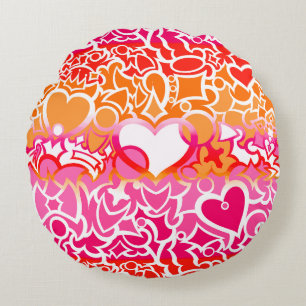 Lesbischer Sunset Pride Squiggle Rundes Kissen