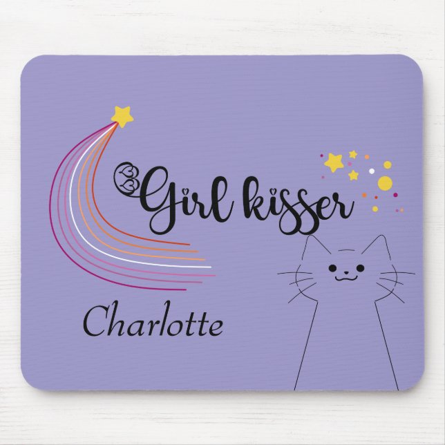 Lesbisches Mädchen-Kisser-Mauspad Mousepad (Vorne)