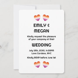 Lesbisches Paar minimalistische Hochzeit Einladung