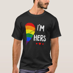 Lesbisches Paarherz Ich bin ihr Matching Gay LGBT  T-Shirt