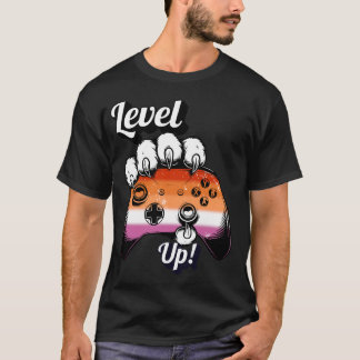 Lesbisches Stolz-Level-Up-Tigerpfoten-Controller-S T-Shirt