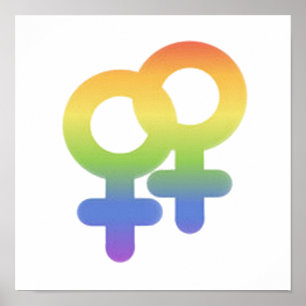 Lesbisches Symbol Pride LGBTQ Rainbow Festival Mon Poster