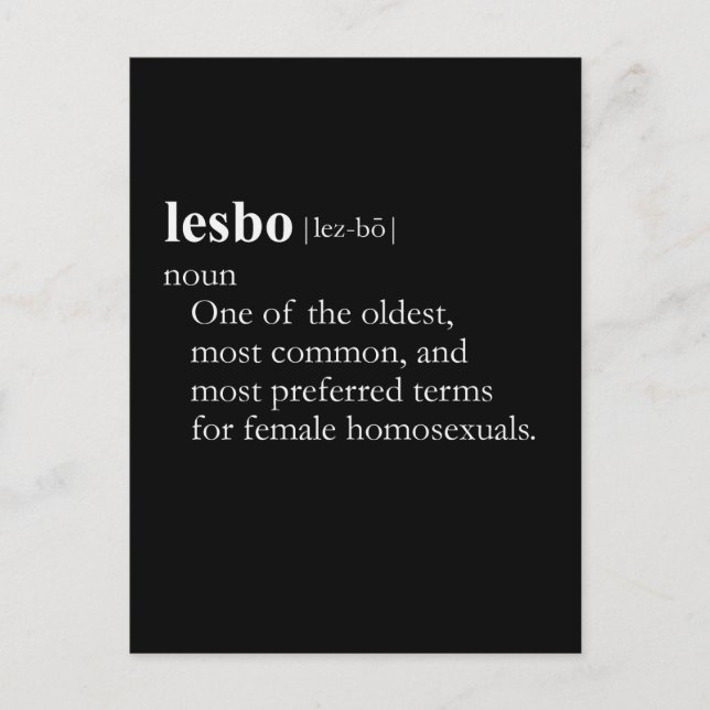 LESBO (Begriffsbestimmung) Postkarte (Vorderseite)