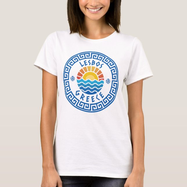 Lesbos, Griechenland - Sonnenschein und Meeresfrau T-Shirt (Vorderseite)