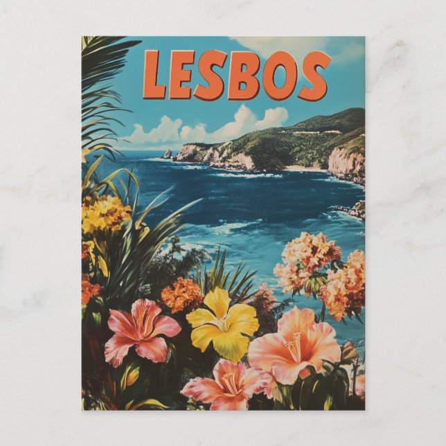 Lesbos Vintag Postkarte (Vorderseite)
