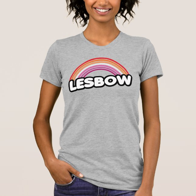 LESBOW (Lesbischer Regenbogen) T-Shirt (Vorderseite)
