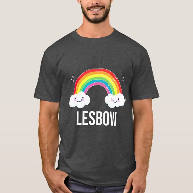 Lesbow Rainbow Gay Pride t Gift T-Shirt (Vorderseite)