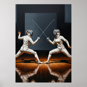 L'ESCRIMEUSE (The Fencer) - Original Art Deco Artw Poster