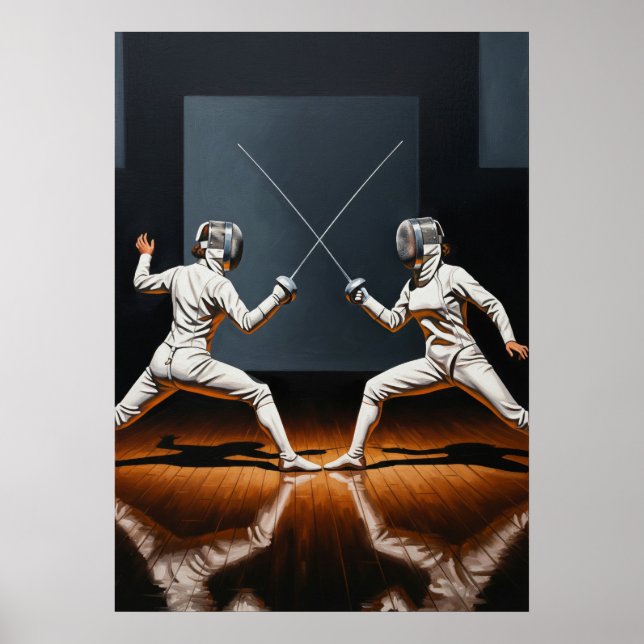 L'ESCRIMEUSE (The Fencer) - Original Art Deco Artw Poster (Vorne)