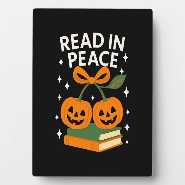 Lese in Frieden lustiges Halloween-Buch Fotoplatte (Vorderseite)