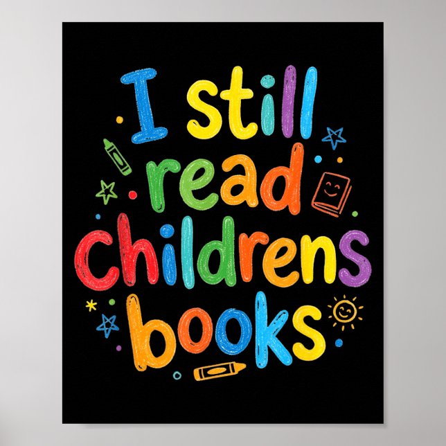 Lese Kinderbücher lustiger Bibliothekar Lehrer Poster (Vorne)