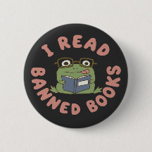 Lese verbotene Bücher Lustiger Frosch beim Lesen