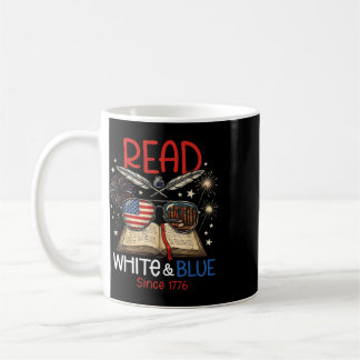 Lese Weiß Blau Seit 1776 Patriotischer Bücherwurm Kaffeetasse