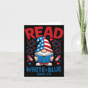 Lese Weißer Blauer Gnom USA Lesende Feuerwerk 1776 Karte