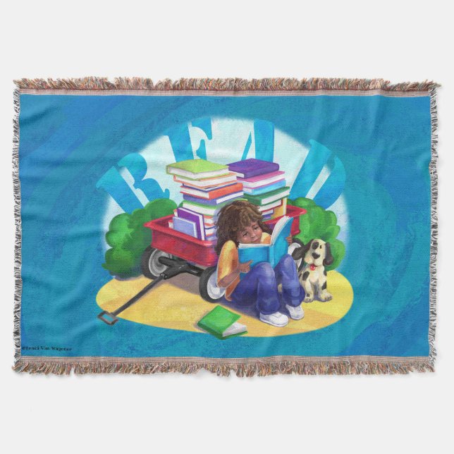 Lesebrick Wagon Art Throw Blanket Decke (Vorderseite)