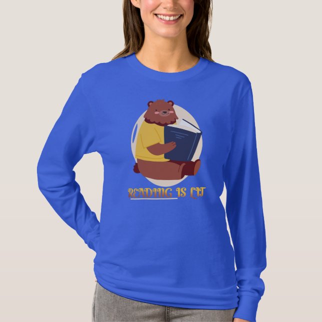 Lesebücher Bücherei Buchwurm Lesen leuchtet  T-Shirt (Vorderseite)