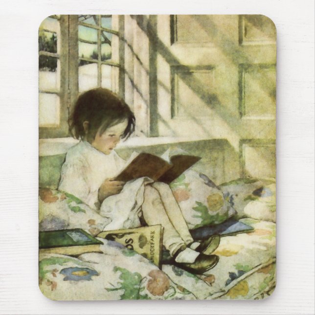 Lesebücher im Winter Mousepad (Vorne)