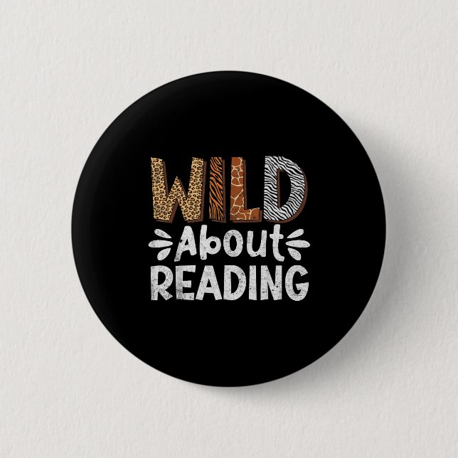 Lesebücher Leser Bibliothekar wilde Tiere Leopard Button (Vorderseite)