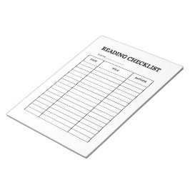 Lesekontrolllisten-Tracker Notizblock