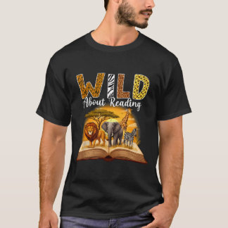 Leselhrer Kinder Jungen Mädchen Buchliebhaber Tier T-Shirt
