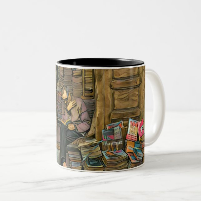 Leseliebte Geschenke für Bibliothekare Zweifarbige Tasse (VorderseiteRechts)