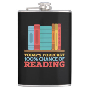 Lesen - 100% Chance zum Lesen eines lustigen Buche Flachmann
