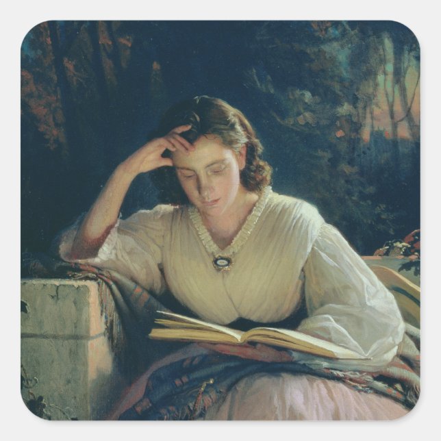 Lesen, 1863 quadratischer aufkleber (Vorderseite)