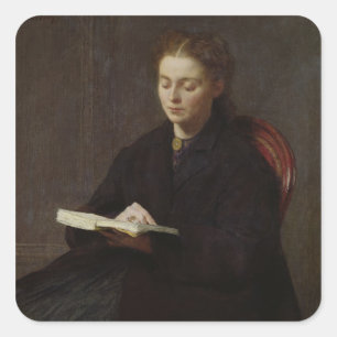 Lesen, 1863 quadratischer aufkleber