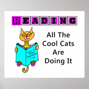 Lesen, alle Coolen Katzen machen es Poster
