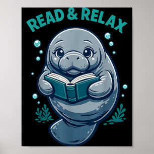 Lesen & entspannen Leser Buch Bibliothek Manat Poster