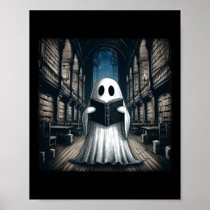 Lesen der Ghost Library Halloween Librarian Book L Poster