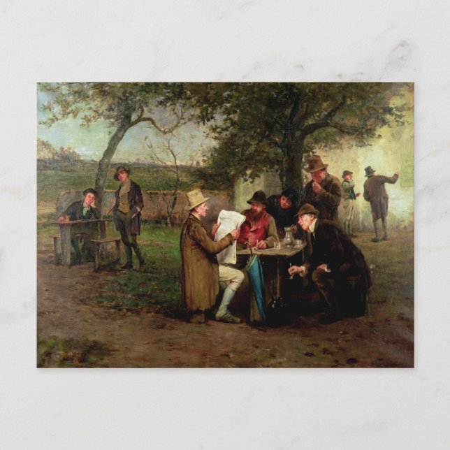 Lesen der Nachrichten Postkarte (Vorderseite)