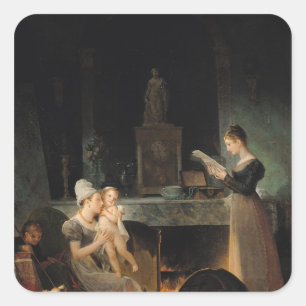 Lesen des Schreibens Quadratischer Aufkleber