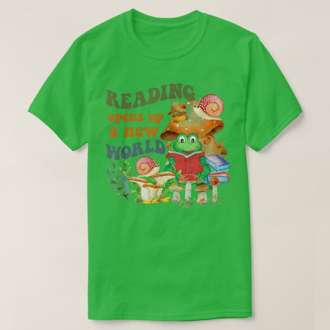 Lesen eröffnet ein neues Weltbuch über Bibliotheka T-Shirt (Design vorne)