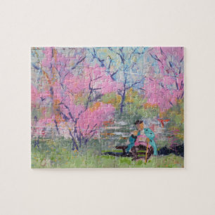 Lesen ihres Briefes Redbuds / Künstler Larry Lerew